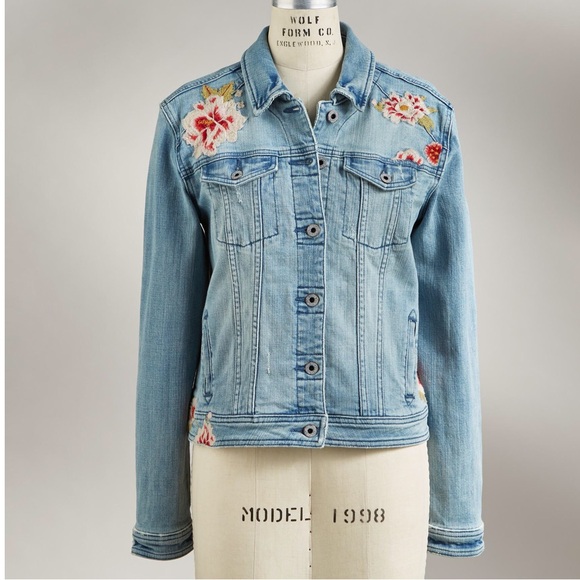 EUC Sundance Posie Canyon Denim Embroidered Jacket Size Large - Picture 3 of 10